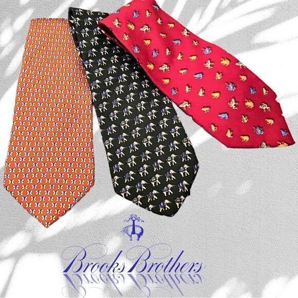 Brooks Brothers Italian Print Silk Nature Tie Collection - Picture 1 of 10